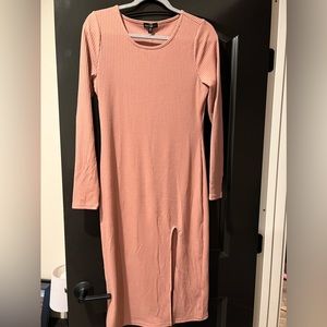 Dusty Rose Ribbed Dress